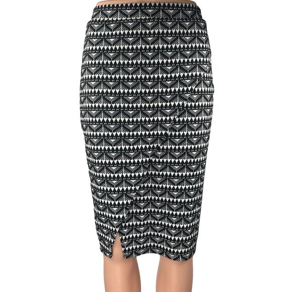 Joe B by Joe Benbasset Black White High Waist Abstract Pencil Mini Skirt Size S - Picture 1 of 4
